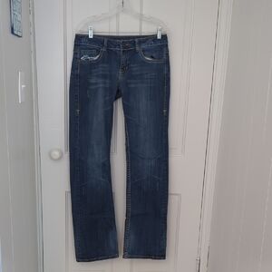 Cowgirl Tuff Dark Blue Straight Leg Jeans Size 30 Waist